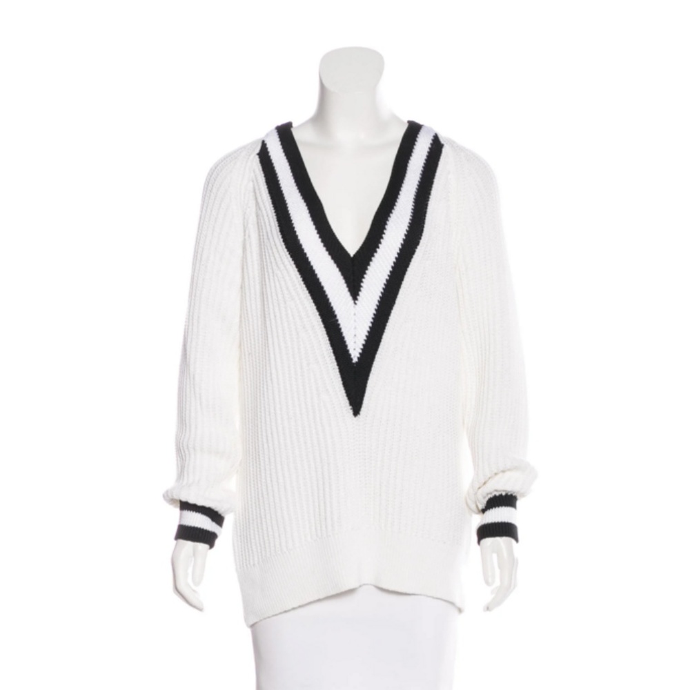 RAG & BONE Rib Knit V-Neck Sweater Size: M